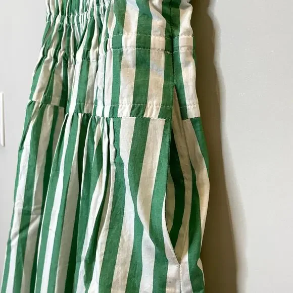 J.Crew Hyacinth Dress Striped Cotton Poplin Smocked Holiday CI932 Bright Clover - Picture 5 of 14